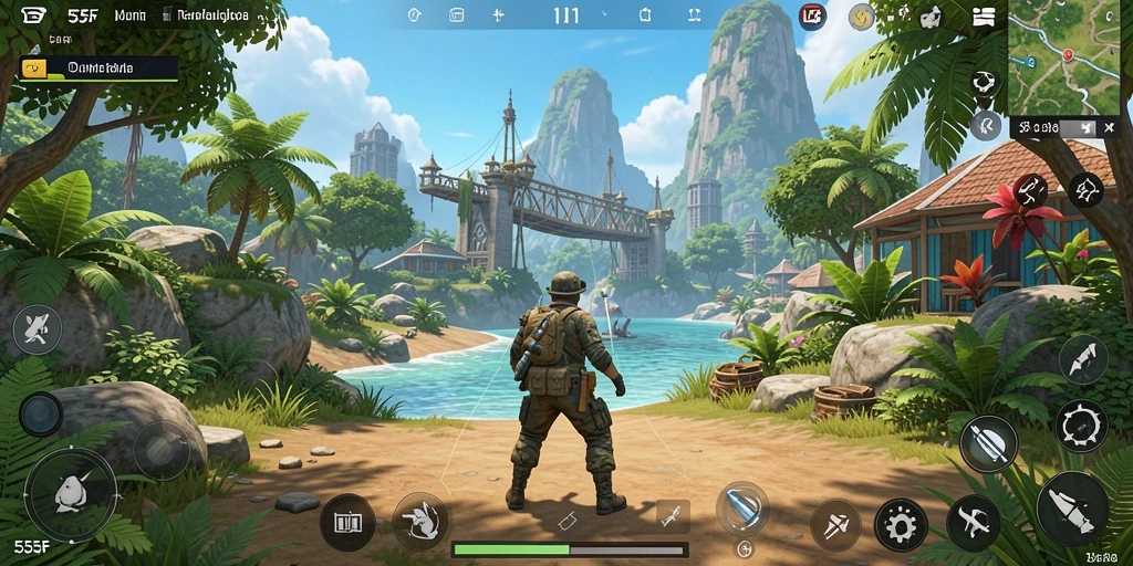 Tampilan gameplay open world yang memukau dalam 555F.