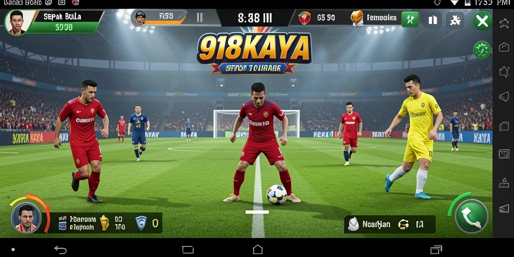Tampilan gameplay seru dalam 918KAYA yang memikat pecinta sepak bola.