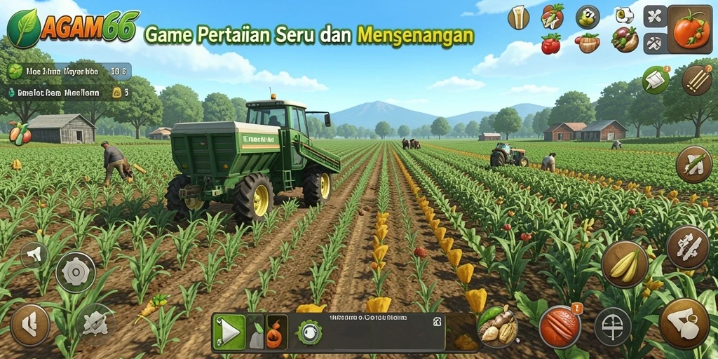 Tampilan gameplay seru AGAM66 dalam mengelola ladang pertanian.
