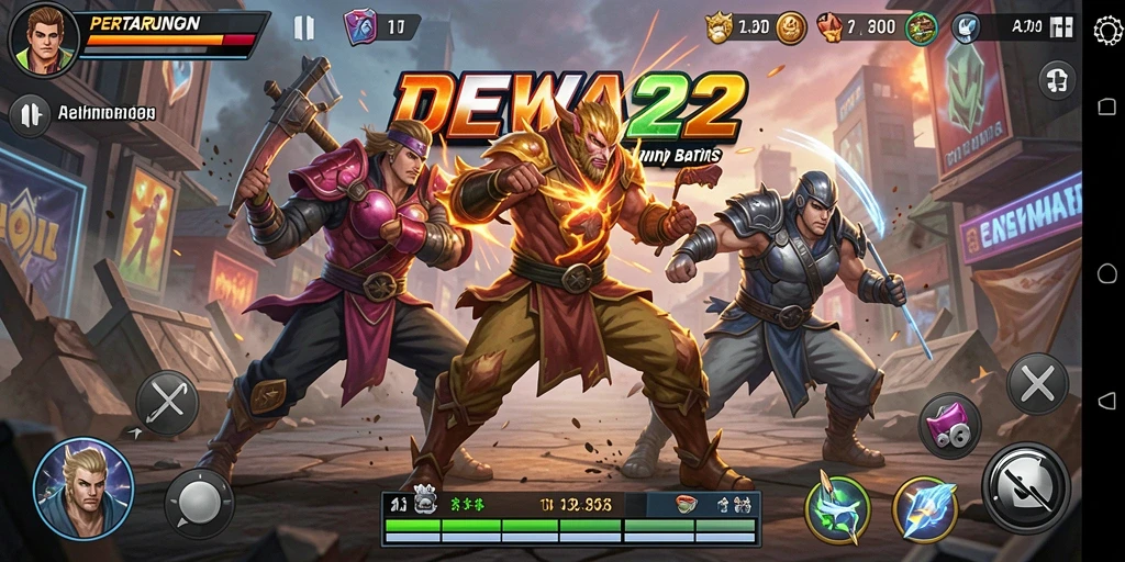 Gameplay DEWA22 yang seru dan mendebarkan dalam pertarungan Fighting.