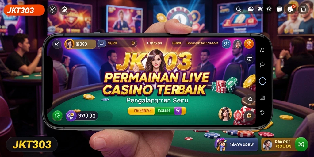 Tampilan menarik dari gameplay JKT303 Live Casino yang seru.