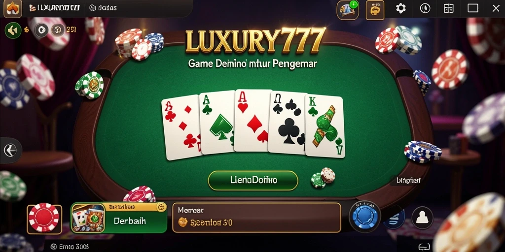 Screenshot LUXURY777 menampilkan gameplay seru permainan Domino.