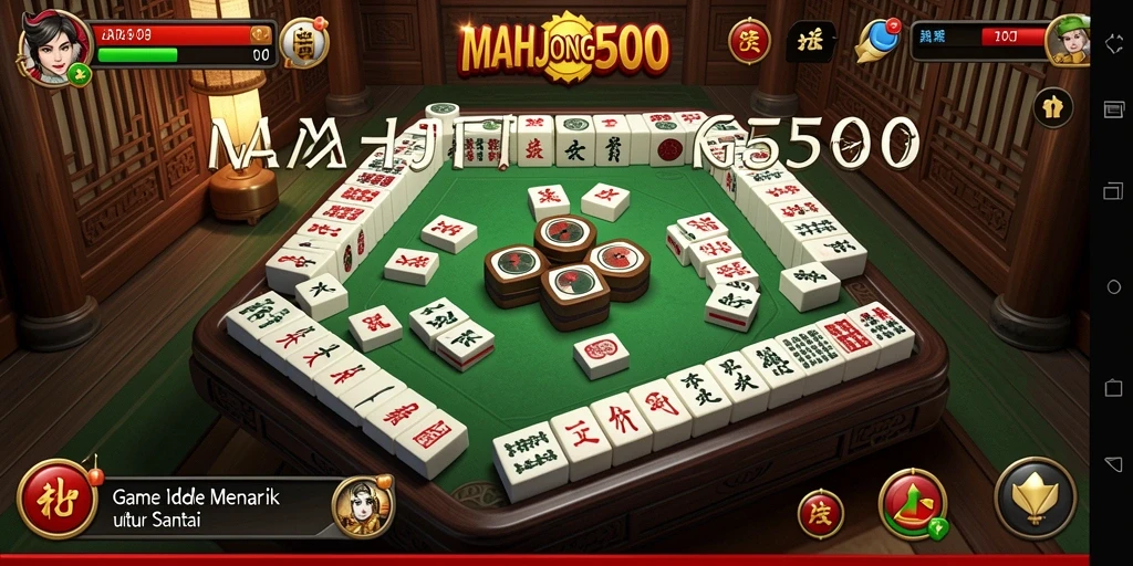 Tampilan antarmuka MAHJONG500 yang menarik dan gameplay yang santai.