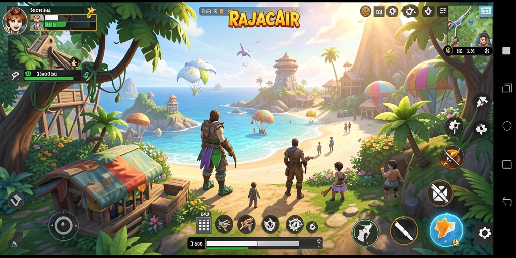Screenshot dari gameplay <strong>RAJACAIR</strong> yang menunjukkan eksplorasi dunia terbuka.