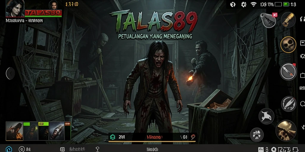 Tampilan gameplay TALAS89 yang menegangkan dan menyeramkan.